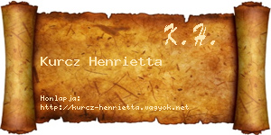 Kurcz Henrietta névjegykártya